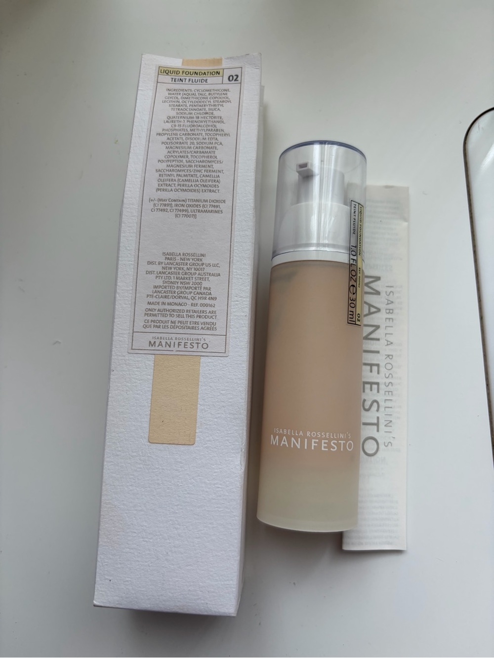 Isabella Rossellini’s Manifesto Liquid Foundation - 02 Light Beige